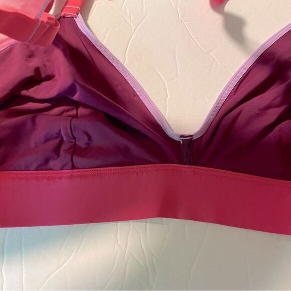 Parade Triangle Longline Silky Seamless Mesh Triangle Bralette purple pink XL - Picture 4 of 9